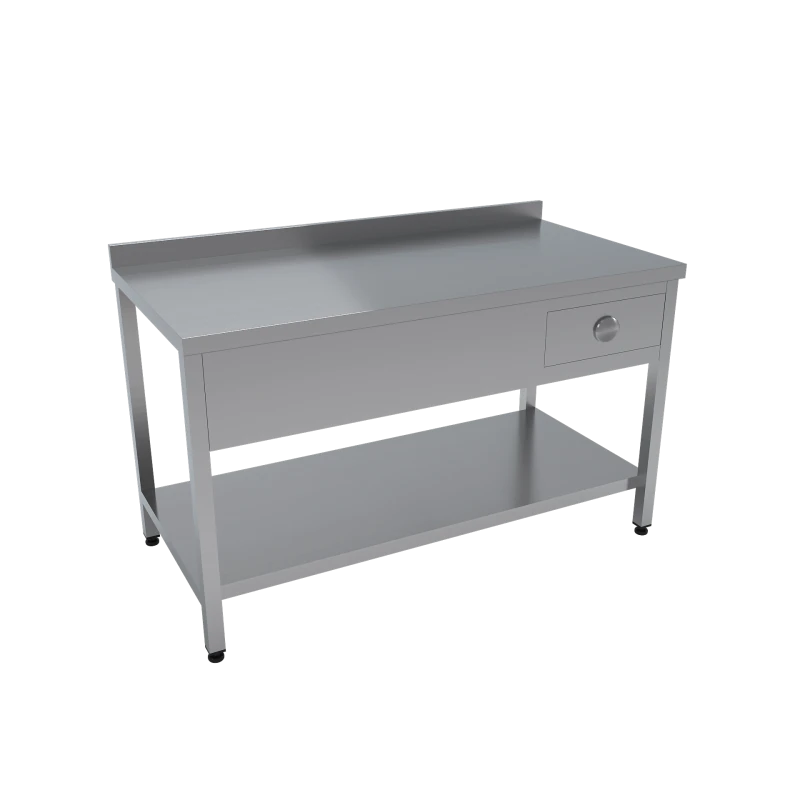 Çalışma Tezgahı Etrafı Açık Tek Çekmeceli Taban Raflı 180x60x85 CM