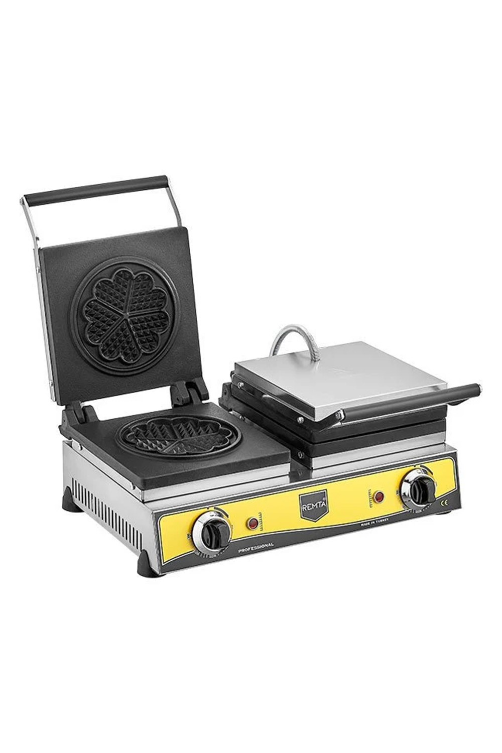 Çiftli Çiçek Model Waffle Makinesi Elektrikli 21 cm Çap