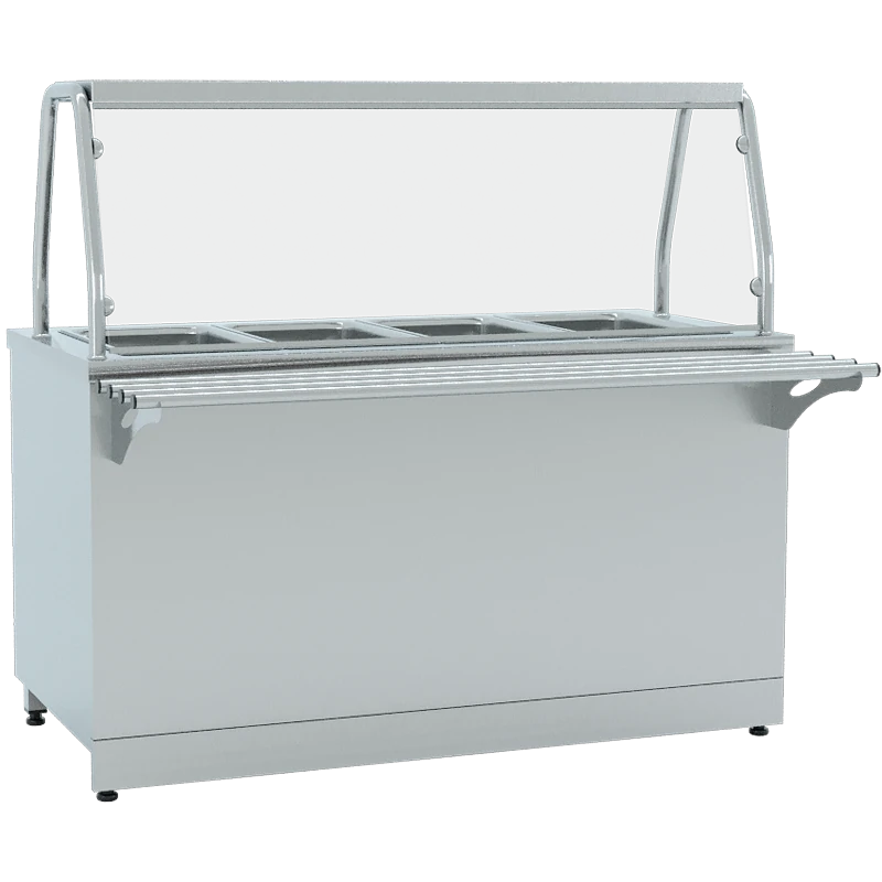 4 Küvet Uyumlu Tek Sıra Servis Raflı Paslanmaz Gövdeli Benmari 150x70x85