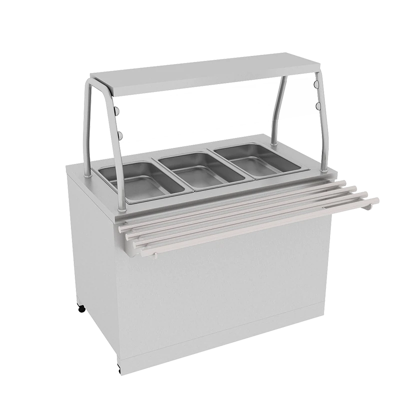 3 Küvet Uyumlu Tek Sıra Servis Raflı Paslanmaz Gövdeli Benmari 120x70x85