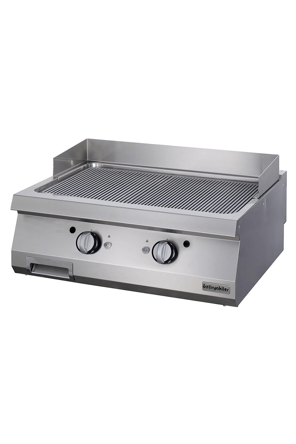 Grill Plate Set Üstü 700 Seri Gazlı Oluklu 80x70x30-Sert Krom Kaplı