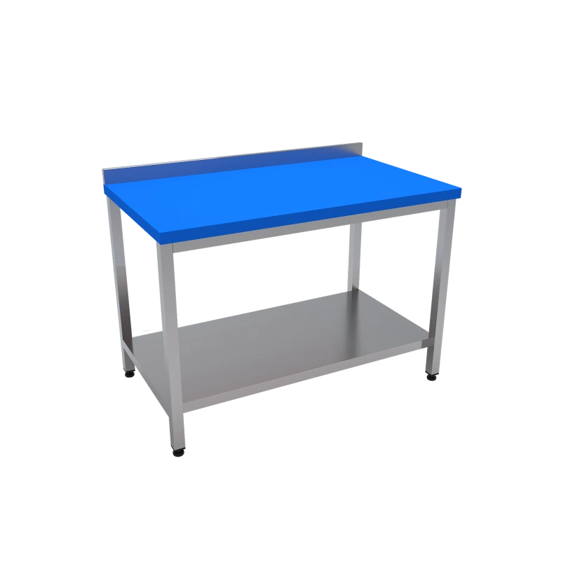 Çalışma Tezgahı Taban Raflı Polietilen Tablalı 180x70x85 CM Mavi