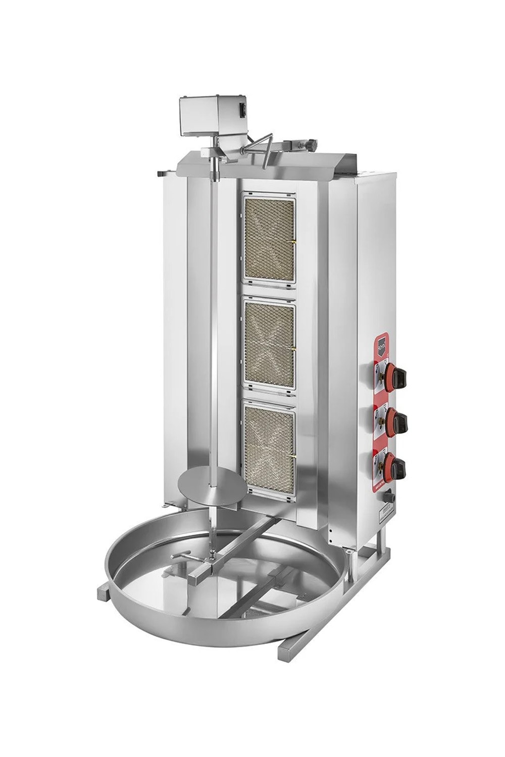 3 Radyanlı Camlı Alttan Motorlu Gazlı (CE) Döner Ocağı