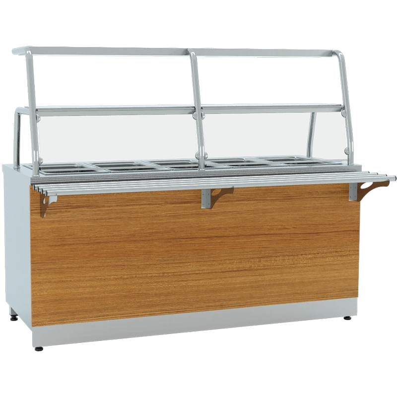 5 Küvet Uyumlu Çift Sıra Servis Raflı Ahşap Kaplamalı Benmari 180x70x85