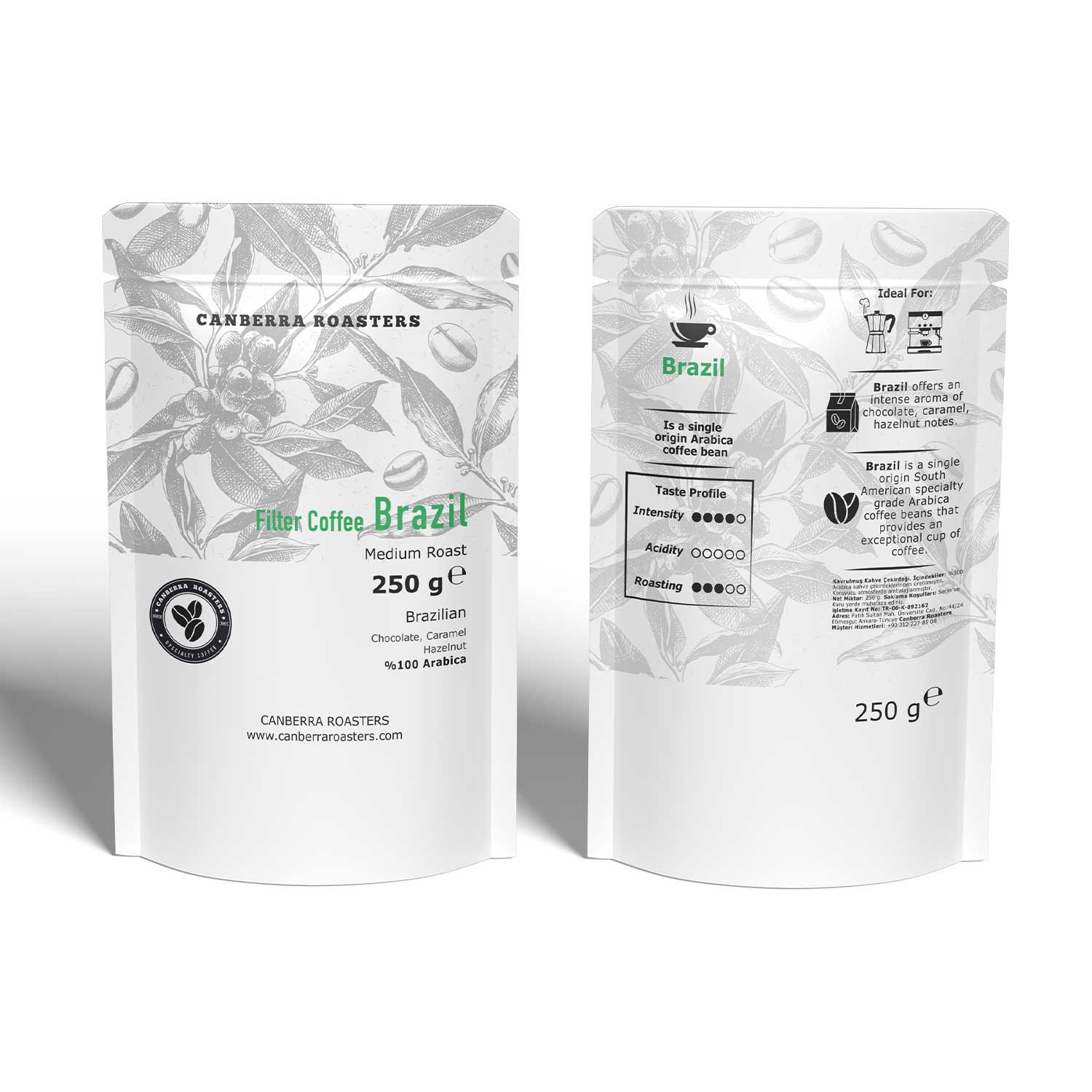 Canberra Brazil Medium Roast – Öğütülmüş Filtre Kahve