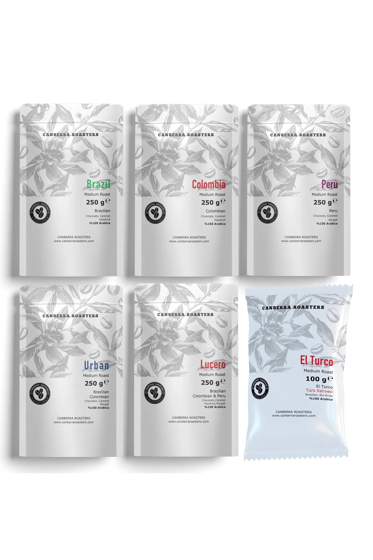6'lı Mega Paket Medium Roast – Çekirdek Kahve 250 gr & Türk Kahvesi 100 gr
