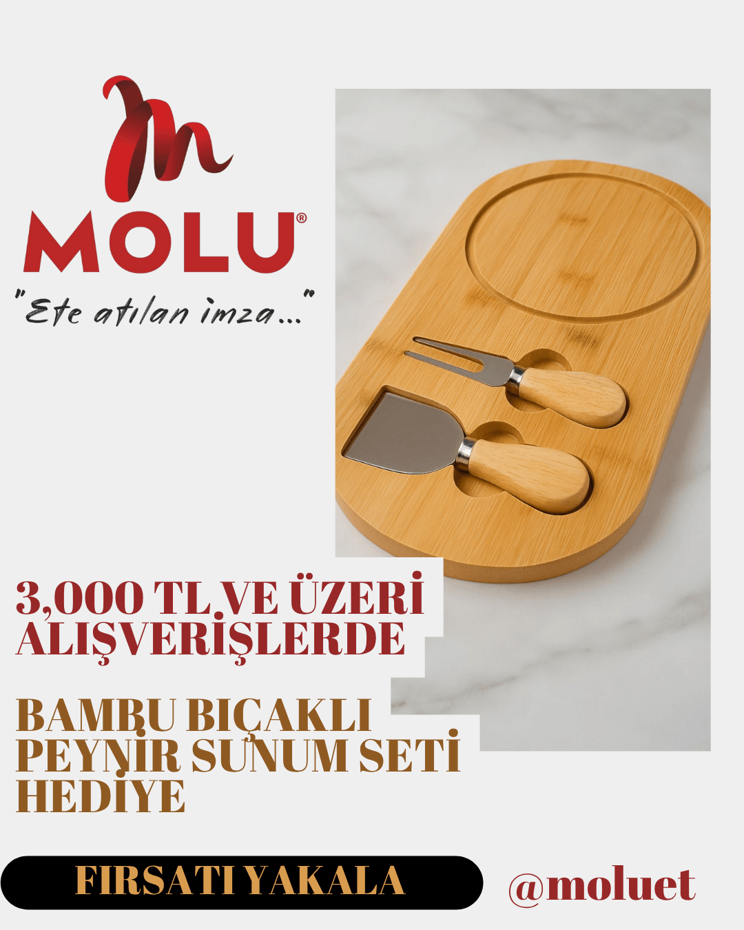 BAMBU BIÇAKLI PEYNİR SUNUM SETİ