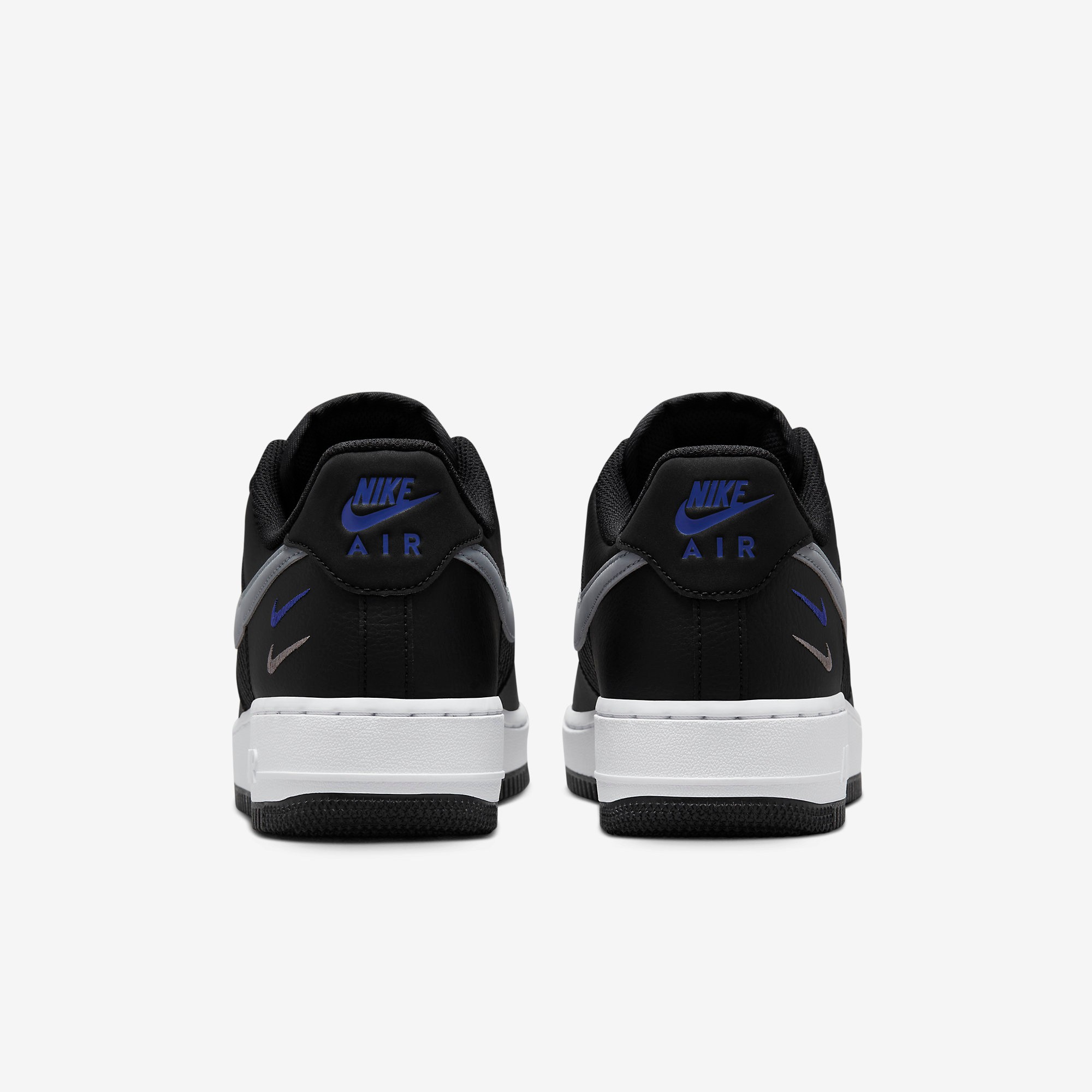 Nike Air Force 1 07 Triple Swoosh Black Grey Racer Blue