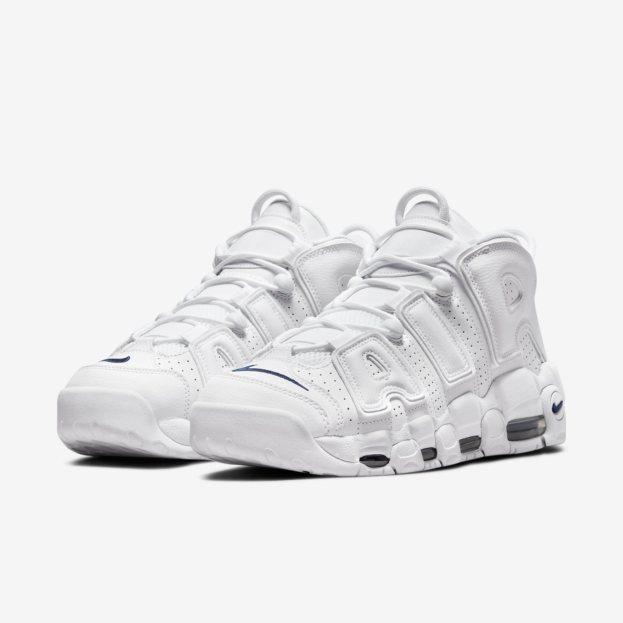 Nike Air More Uptempo Low White and Midnight Navy