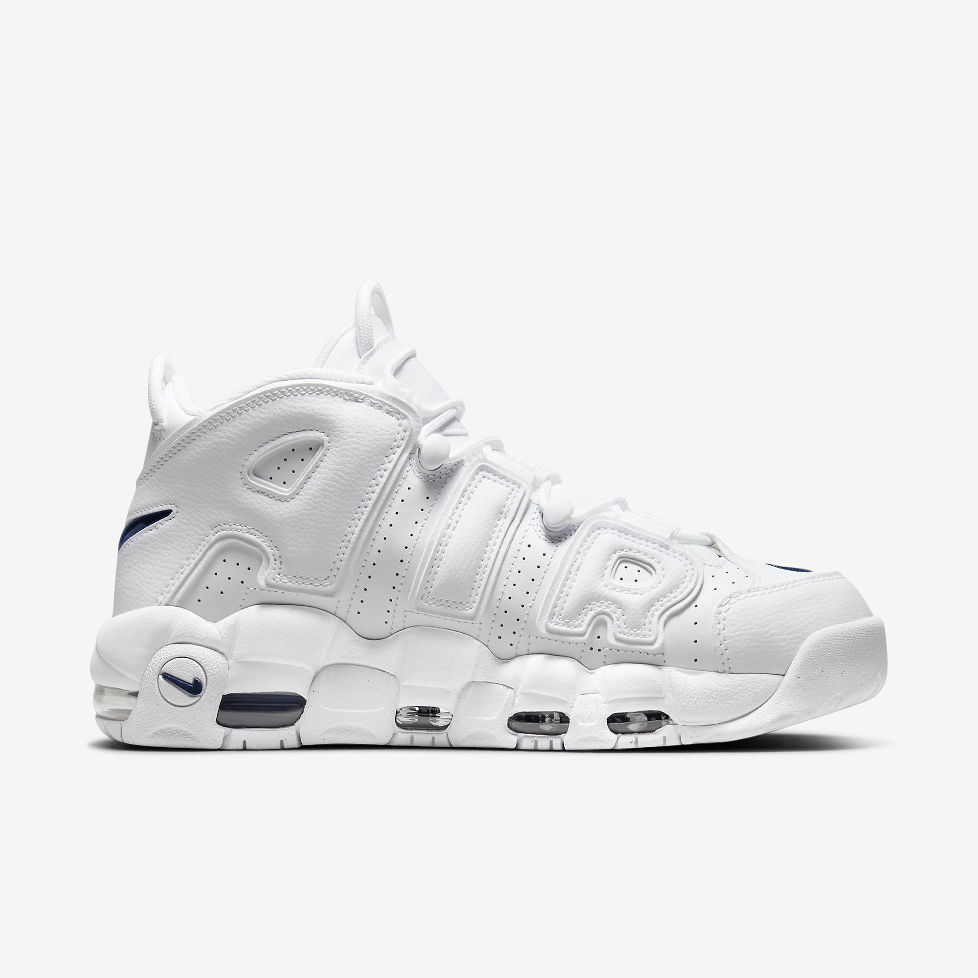 Nike Air More Uptempo Low White and Midnight Navy