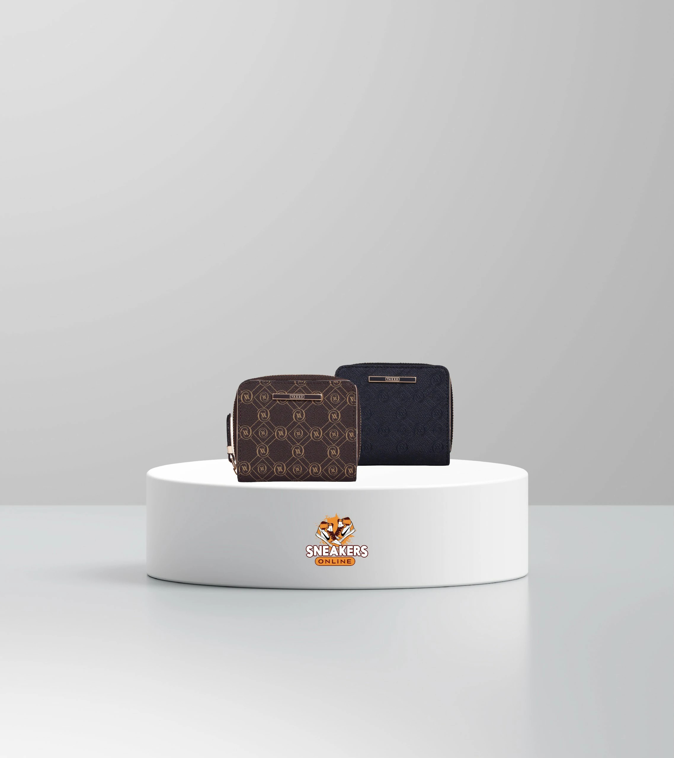 VAKKO Mini Monogram Cüzdan (Hakiki Deri)