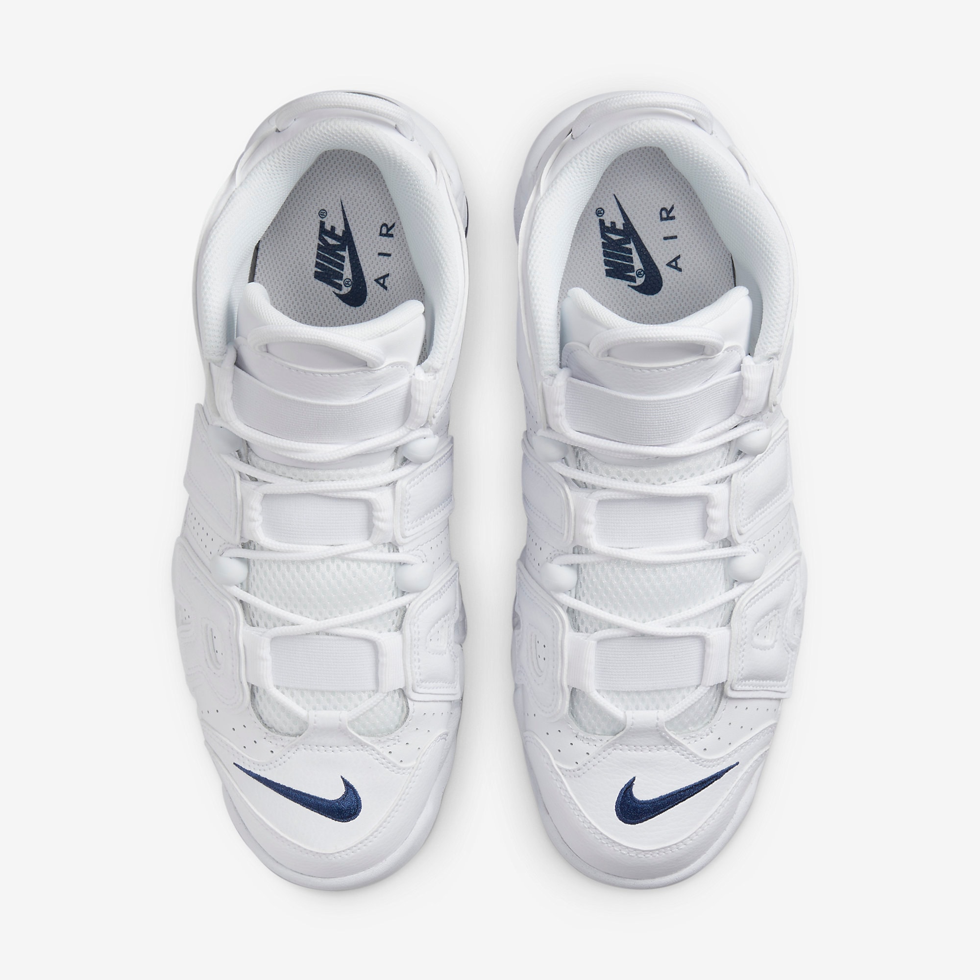 Nike Air More Uptempo Low White and Midnight Navy