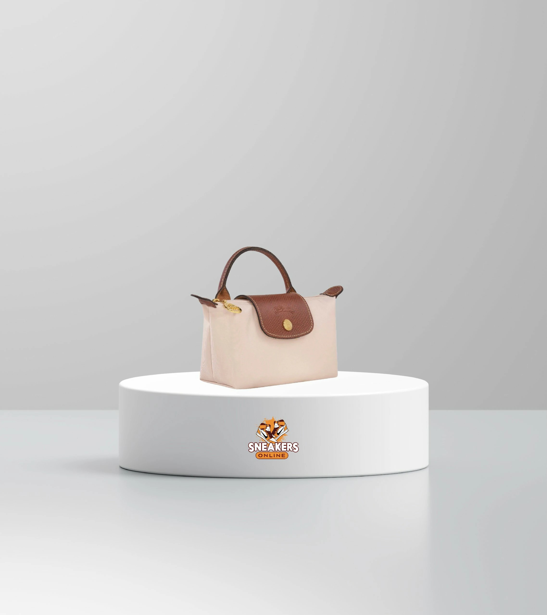 Longchamp Le Pliage Original Pouch With Handle Cream