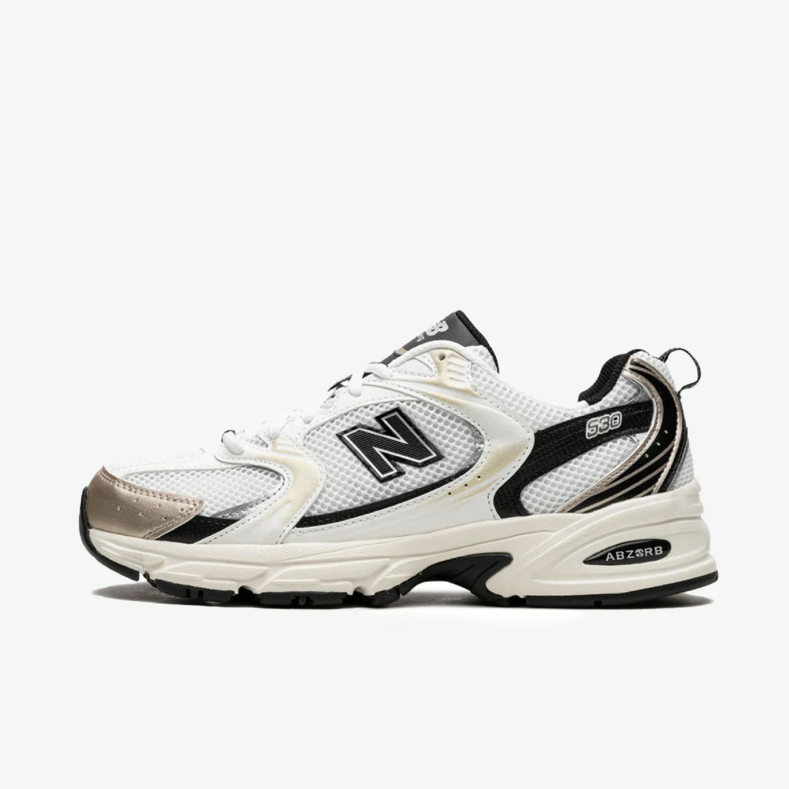 New Balance 530 White  Gold  Black