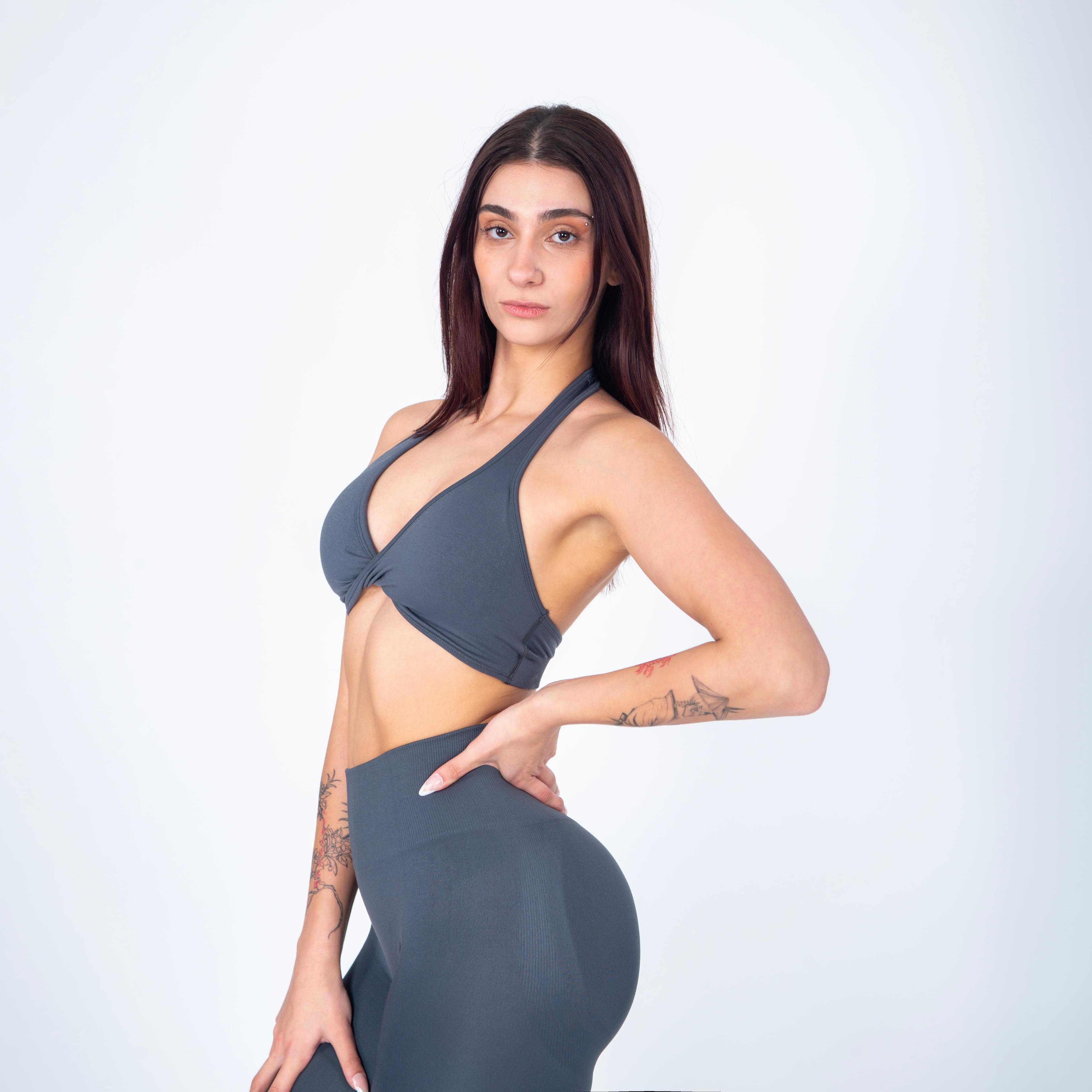 Elemental Twist Bra - Anthracite