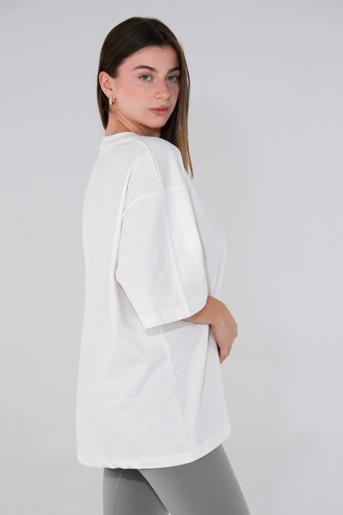 Rest Day %100 Pamuklu Oversize Tişört - Unisex - Ivory