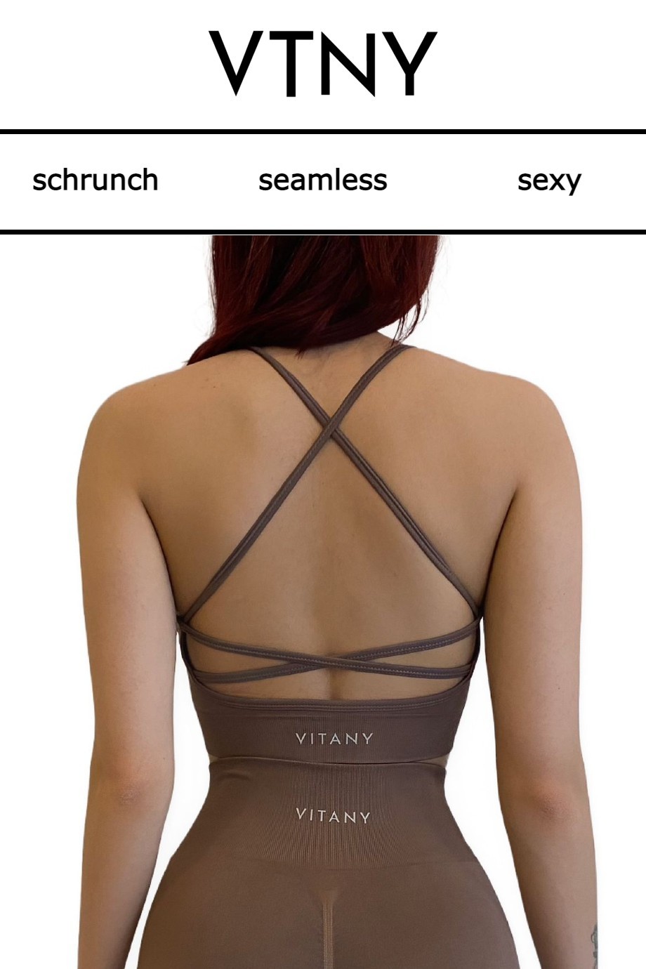 Criss Cross Sports Bra - Chocolate