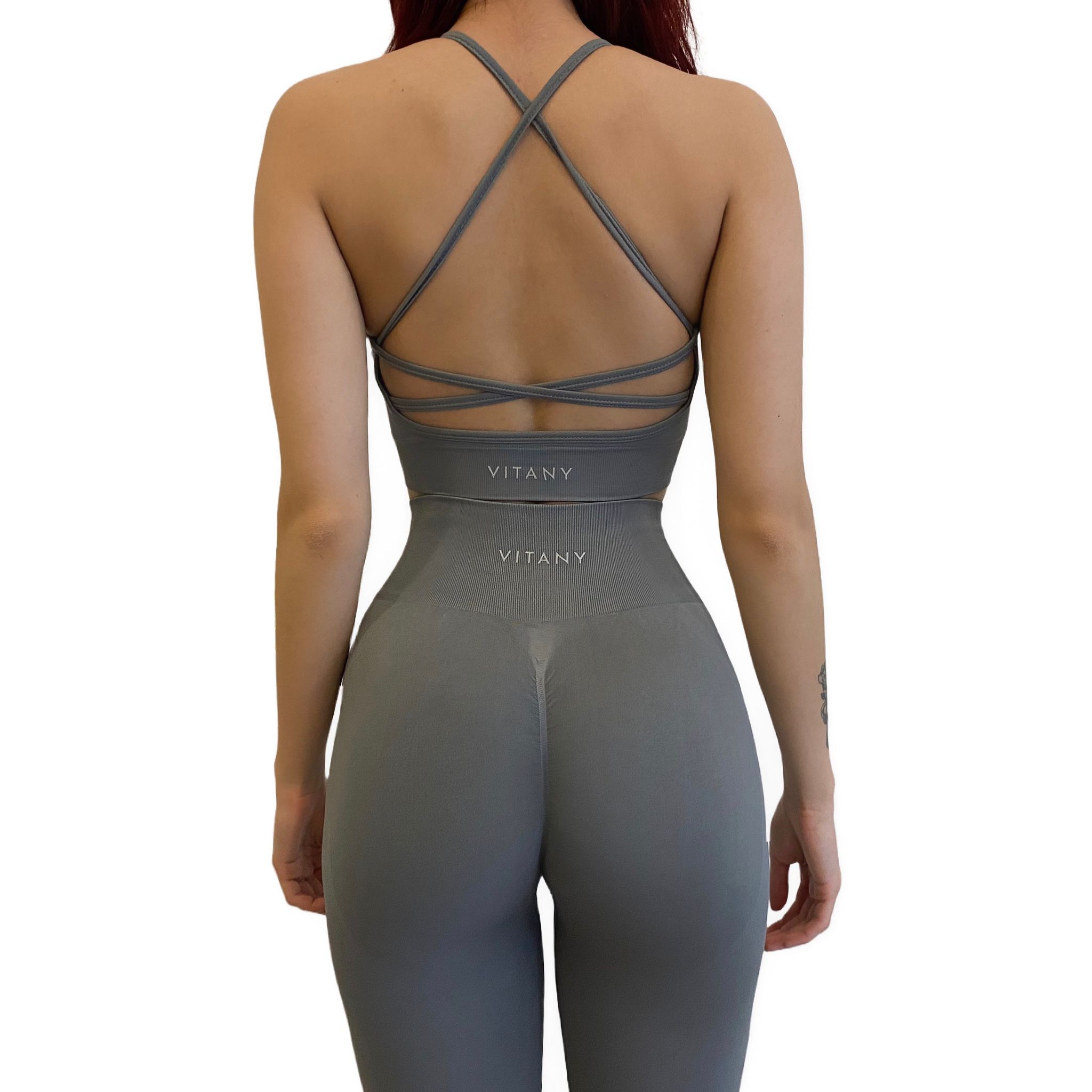 Criss Cross Sports Bra - Iron Grey