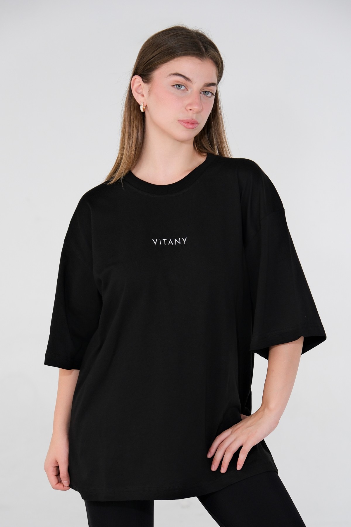 Rest Day %100 Pamuklu Oversize Tişört - Unisex - Black