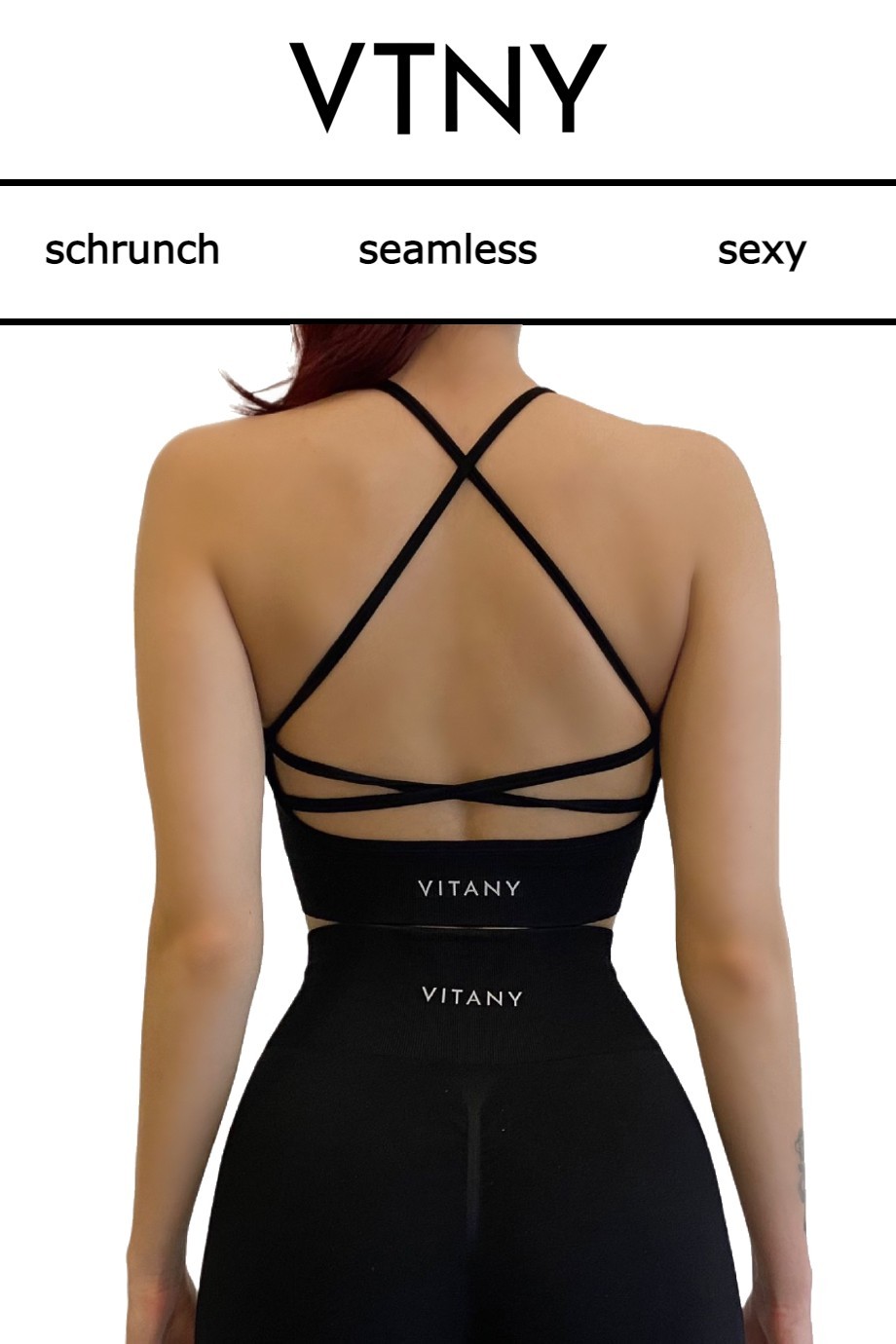 Criss Cross Sports Bra - Black