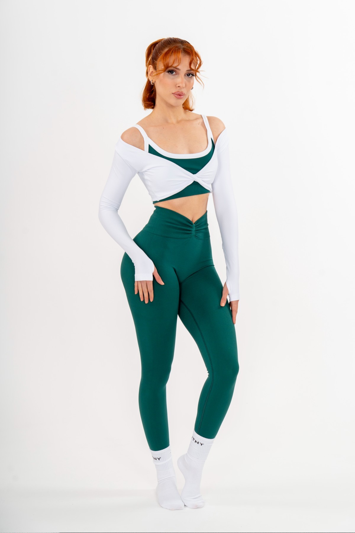 Valente V-Shape Leggings - Emerald