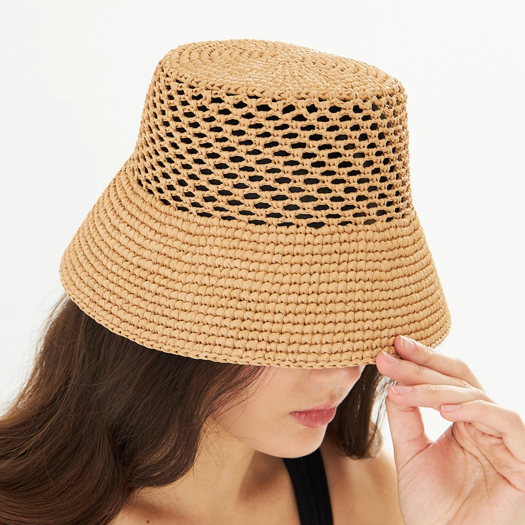 Cha Lou Raffia Mesh Bucket Hat main variant image