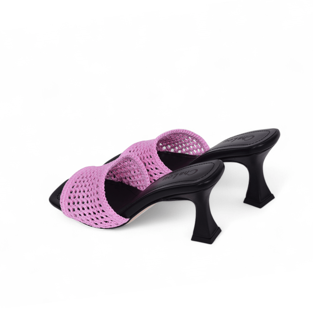 Veronika Pink High Heeled Slippers
