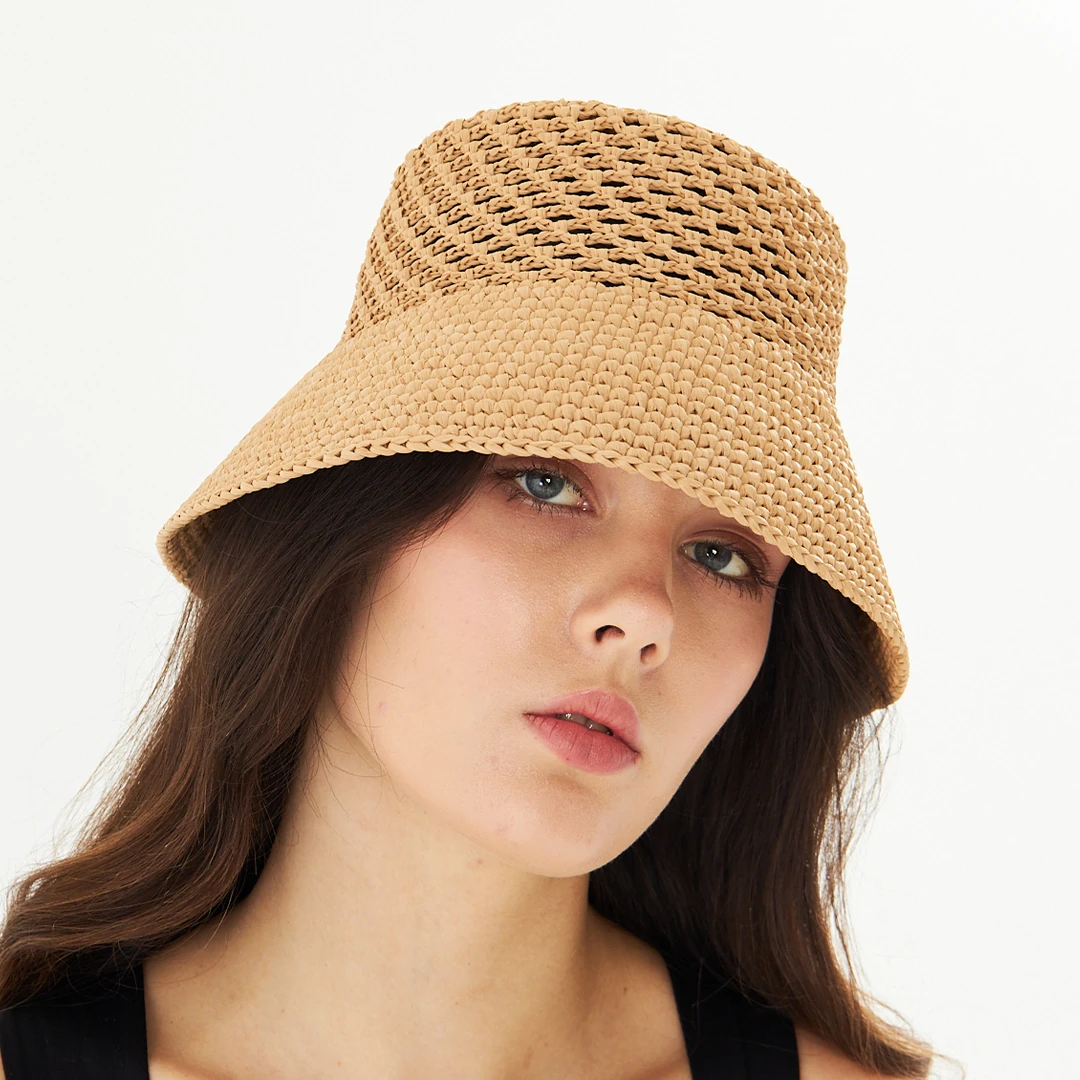 Cha Lou Raffia Mesh Bucket Hat