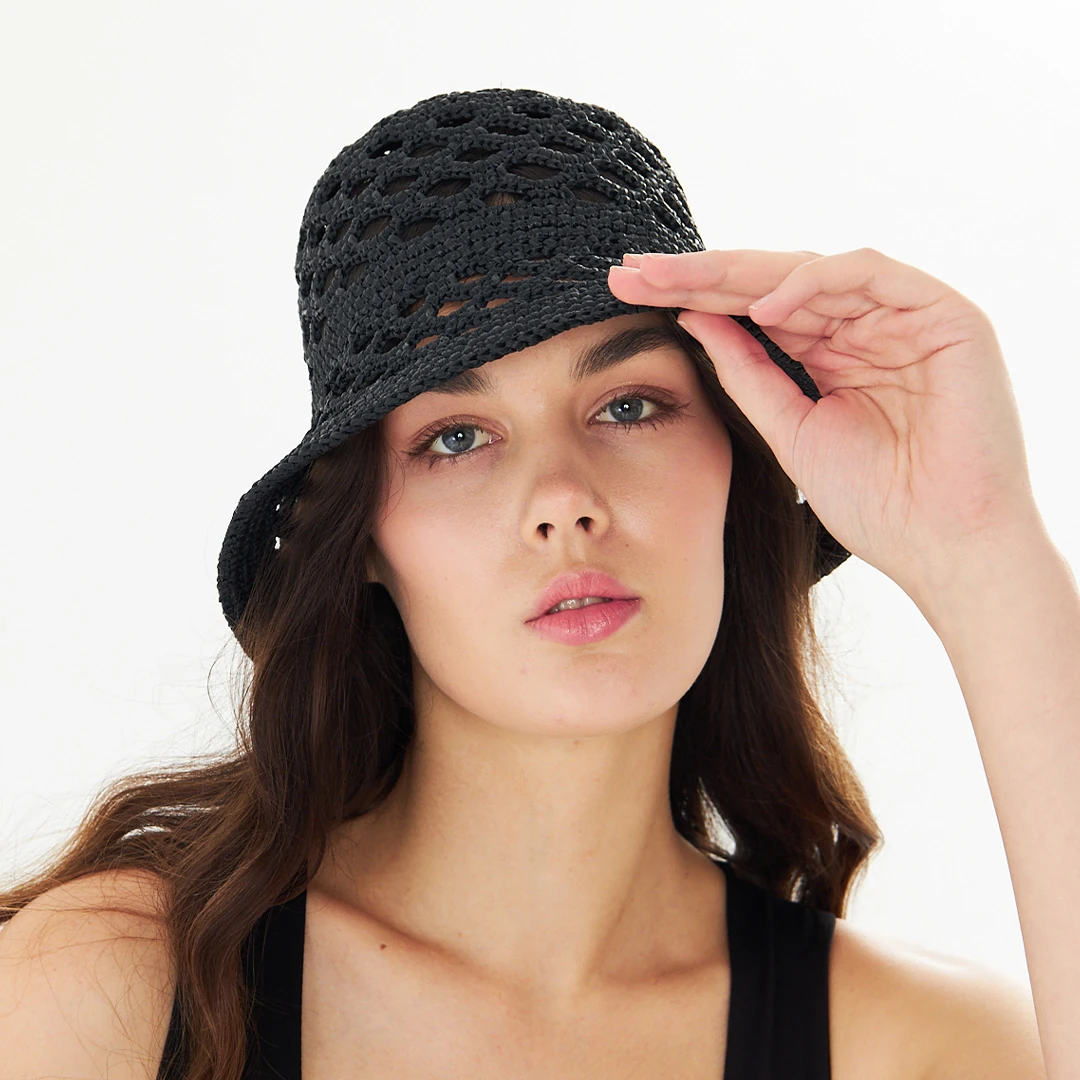 Raffia Mesh Bucket Hat