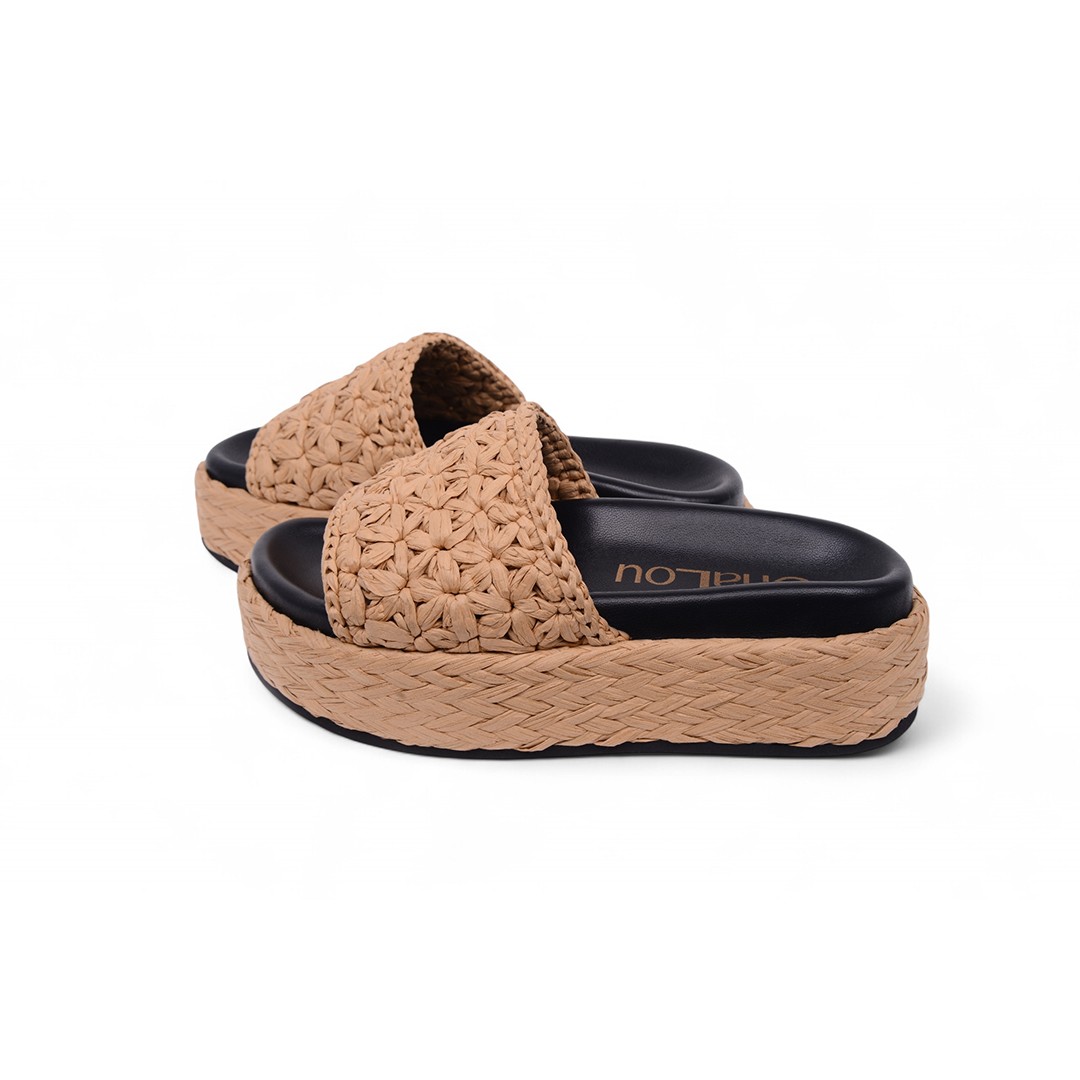Cha Lou Beige Filled Heel Slippers image