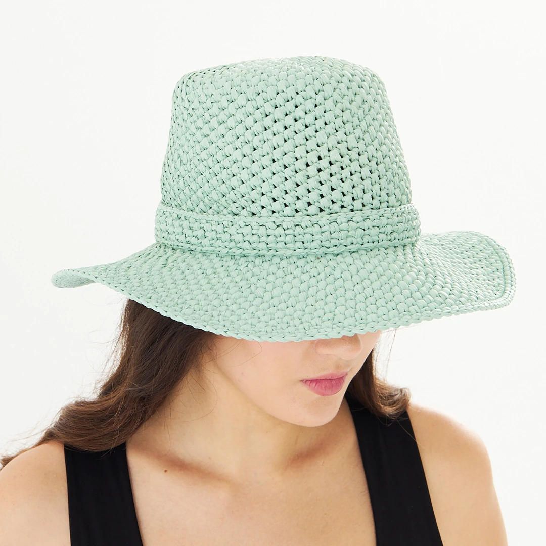 Cha Lou Raffia Luxe Sun Hat - Mint Green Luxe Sun Hat main variant image