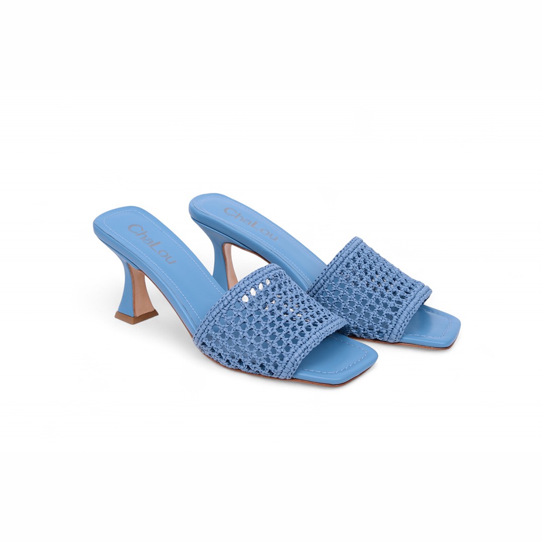 Veronika Blue Heeled Slippers image