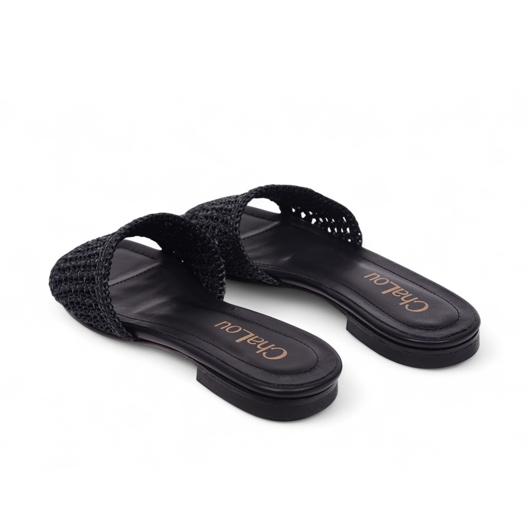 Cha Lou Black Slippers
