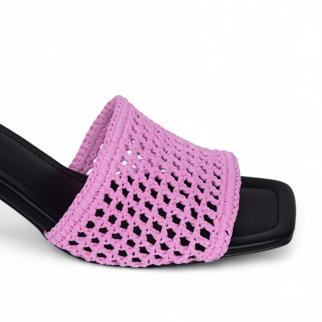 Veronika Pink High Heeled Slippers