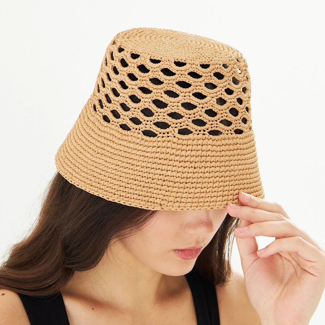 Cha Lou Raffia Couture Mesh Bucket Hat main variant image