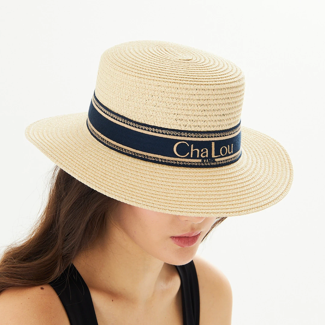 Cha Lou Riviera Raffia Hat - Cream Straw main variant image