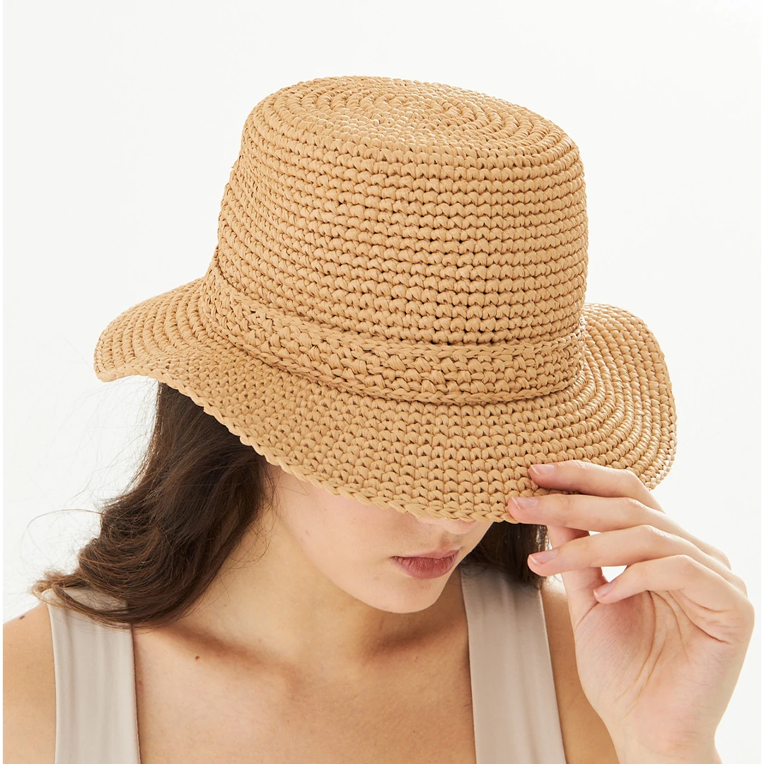 Raffia Flare Bucket Hat