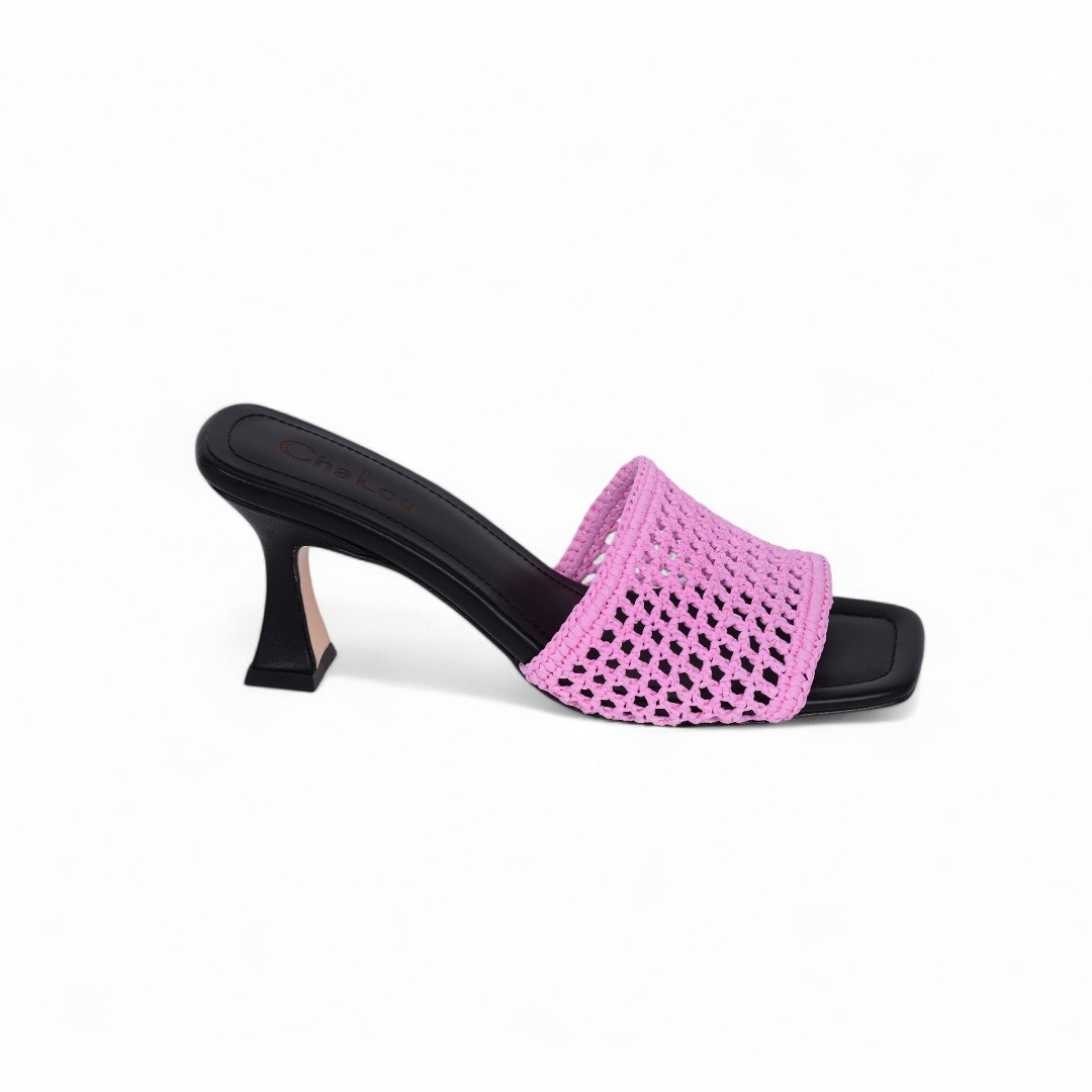 Veronika Pink High Heeled Slippers