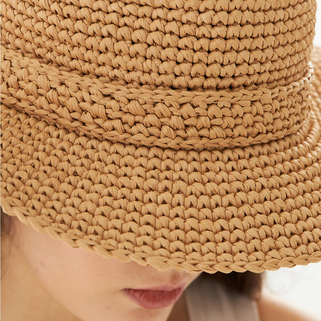 Raffia Flare Bucket Hat