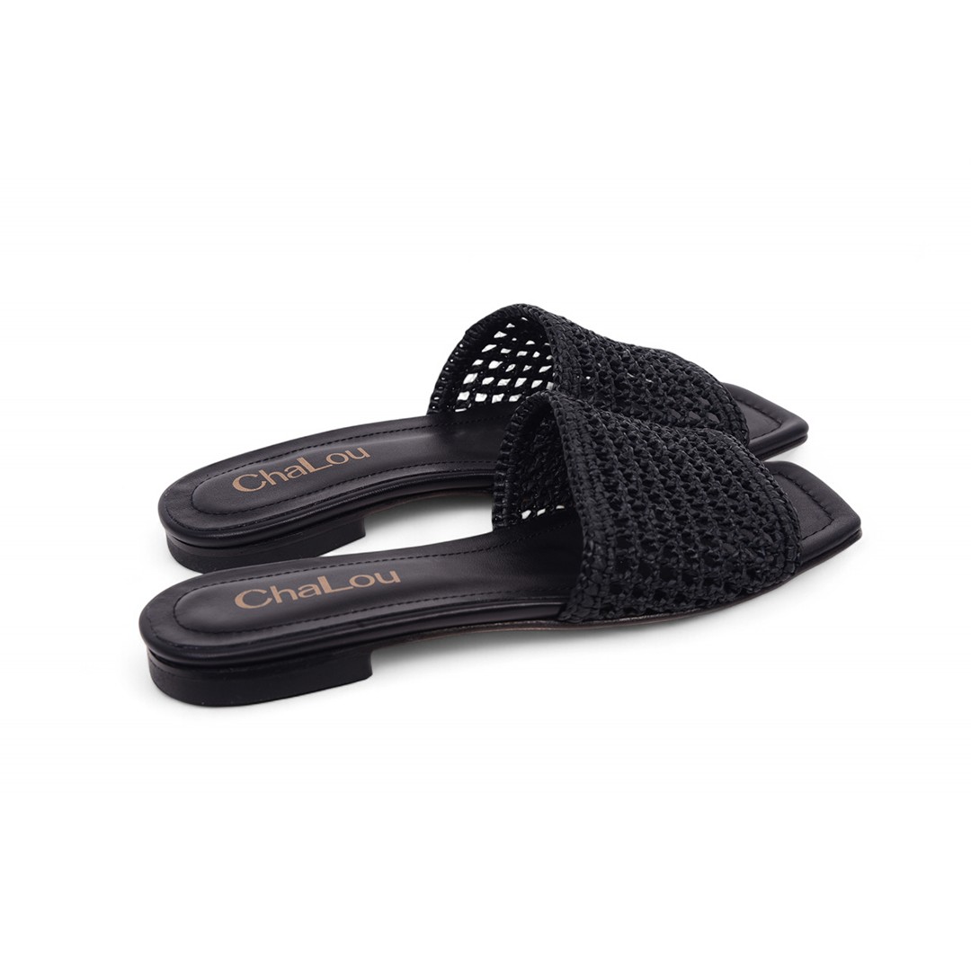 Cha Lou Black Slippers image
