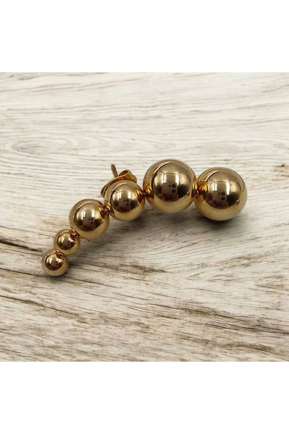 Gold Renk Topcuk Model Küpe