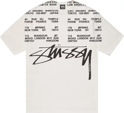 Stüssy Locations Tee Pigment Dyed 'White'