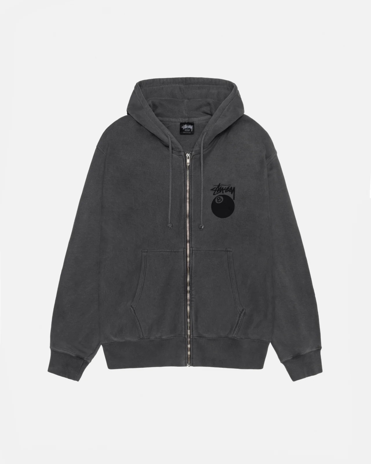 Stüssy 8 Ball Zip Hoodie Pigment Dyed 'Black'