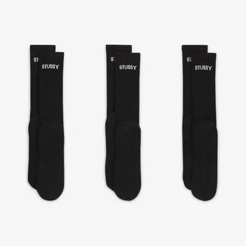 Nike x Stüssy Everyday Plus Crew Socks (3-Pack) 'Black'