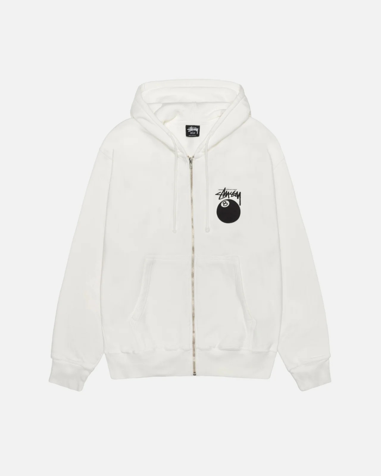 Stüssy 8 Ball Zip Hoodie Pigment Dyed "White"