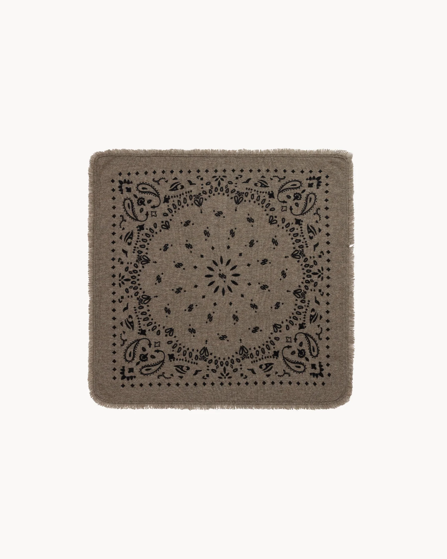 Kujten Small Cashmere Bandana Hachi - 'Marl Khaki'
