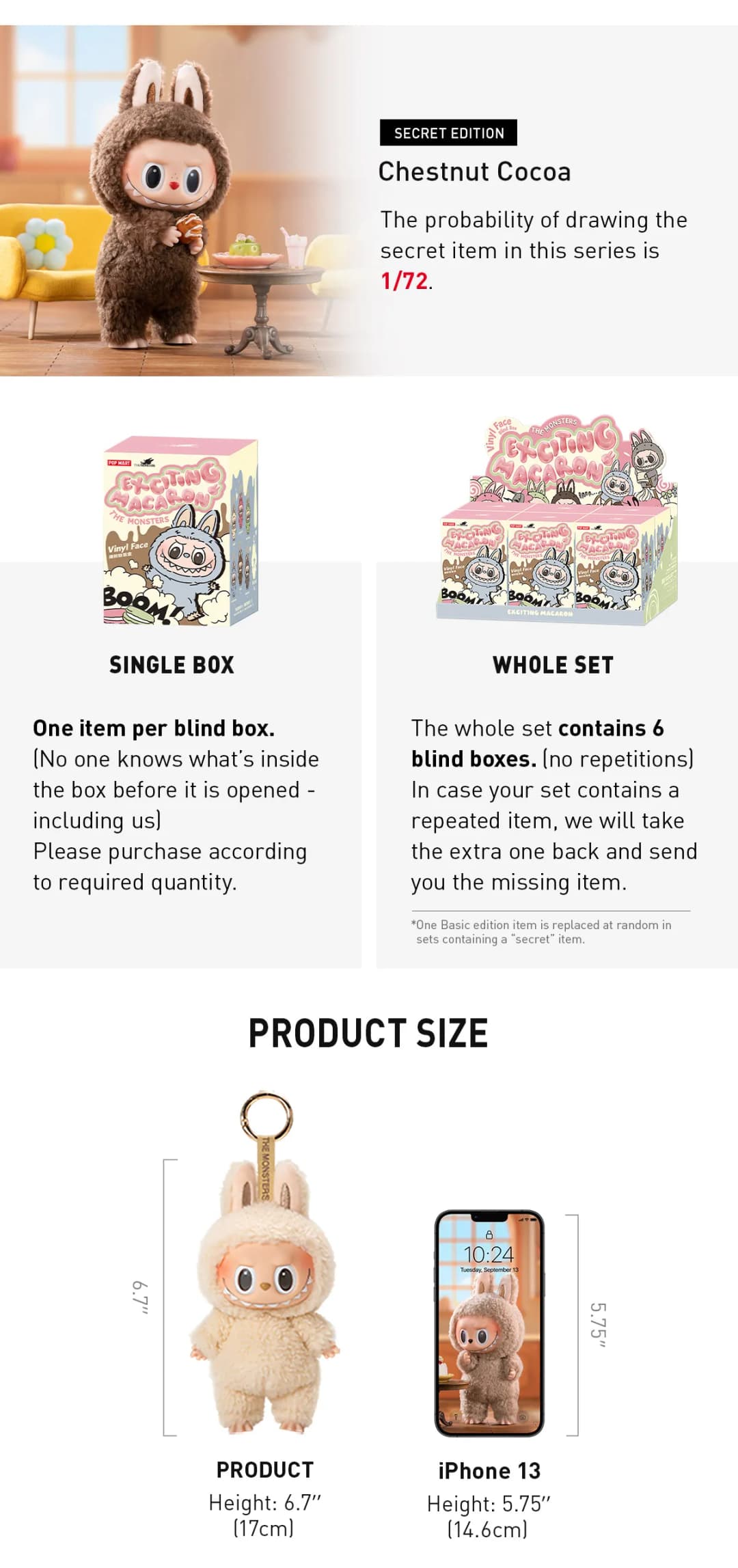 Pop Mart Labubu The Monsters Tasty Macarons Chestnut Cocoa Vinyl