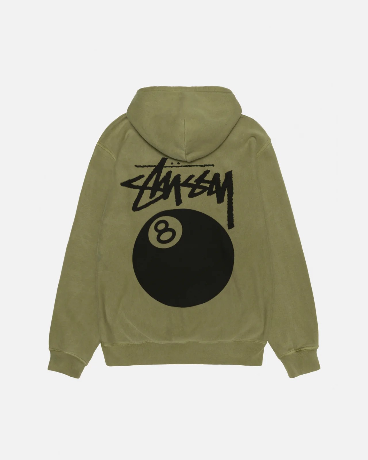 Stüssy 8 Ball Zip Hoodie Pigment Dyed 'Olive'