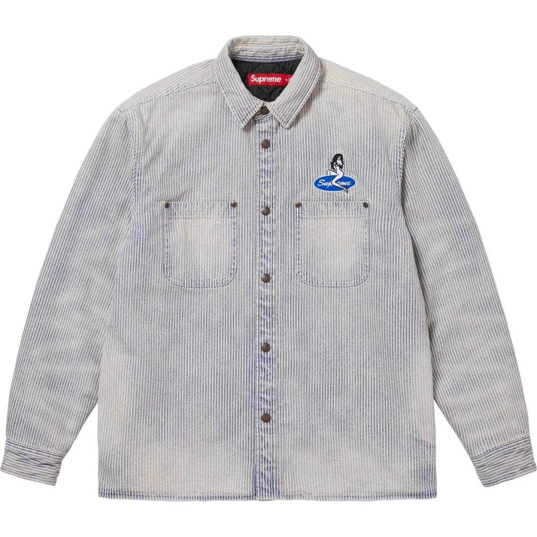 Supreme Quilted Lined Denim Snap Shirt
