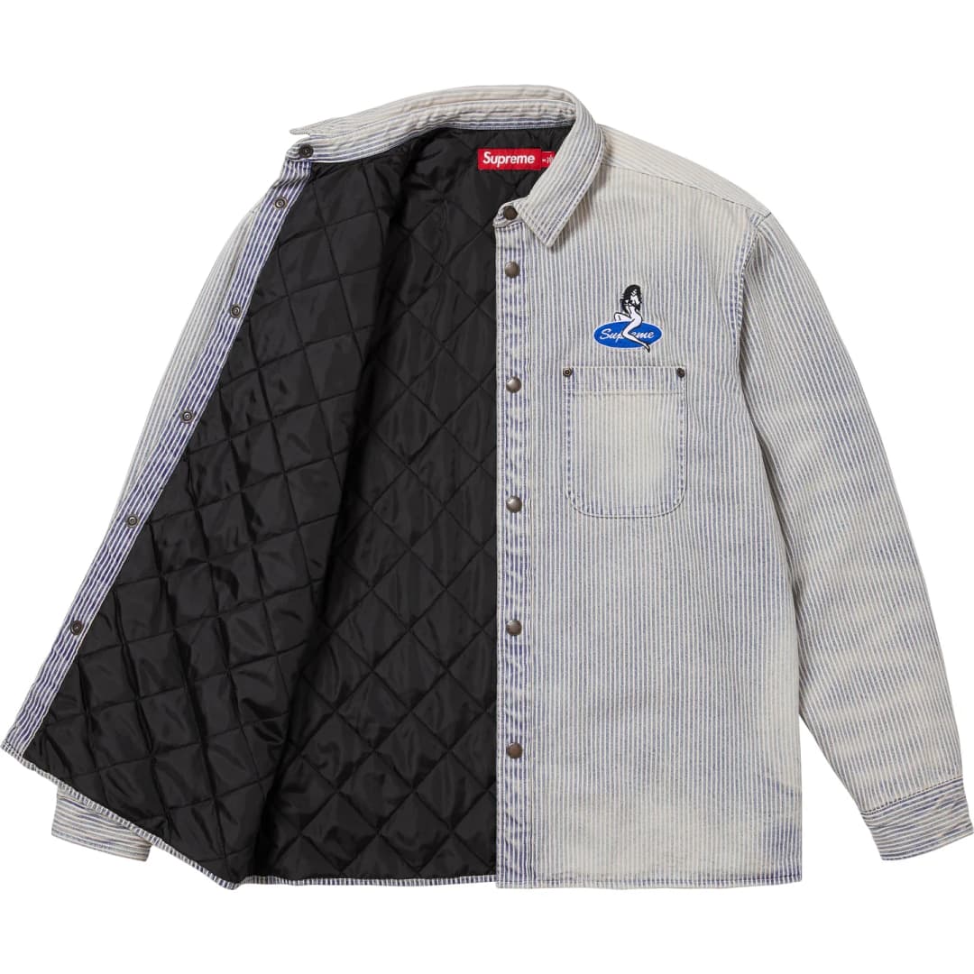 Supreme Quilted Lined Denim Snap Shirt